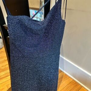 Francesca’s Elegant Blue Glitter Dress